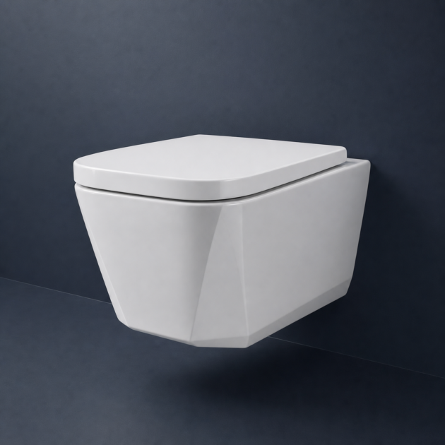 RAK Opulence Wall Hung WC (P-Trap) + Seat & Cover Soft Close (53CM)